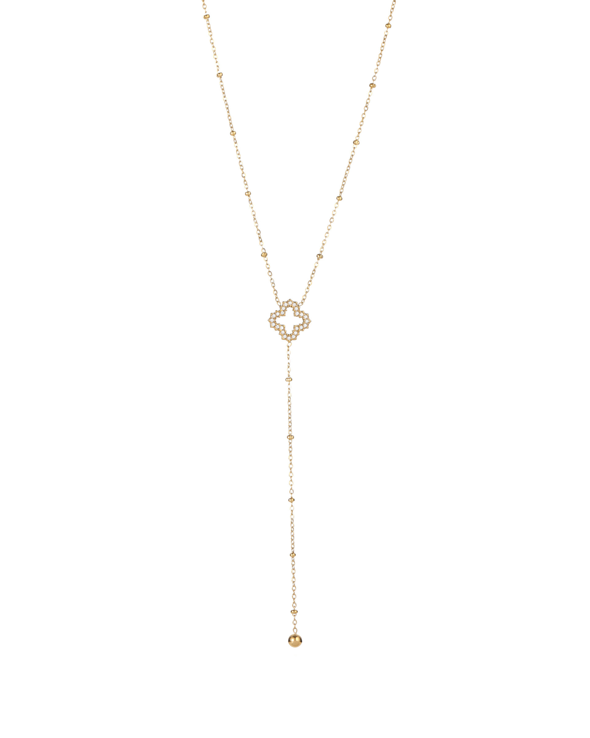 Grossiste BRILLANDOR - Collier trèfle zirco en Y