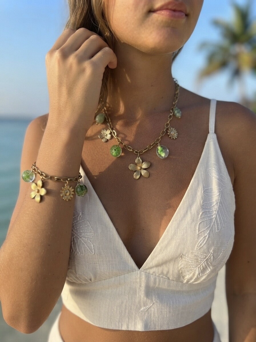 Grossista BRILLANDOR - Set di gioielli Fiore d'Oro
