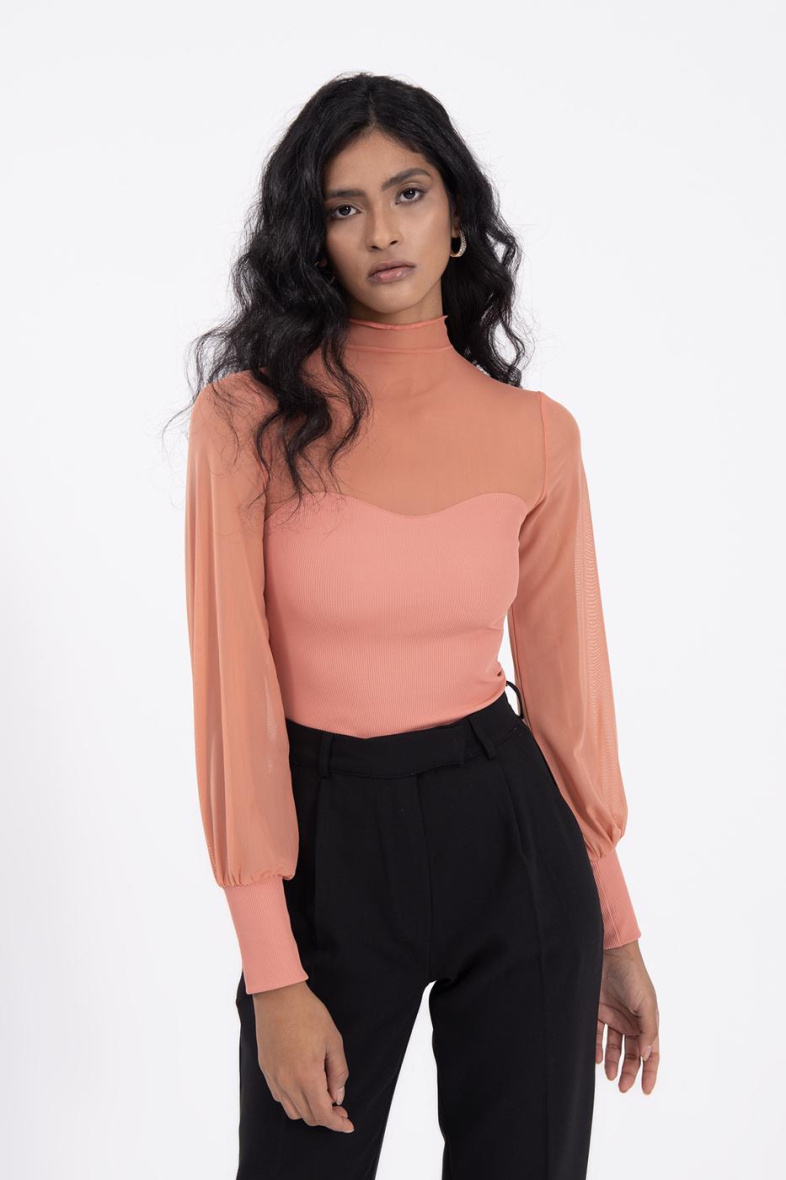 Wholesaler BSL - Balloon sleeve transparent blouse - BSL