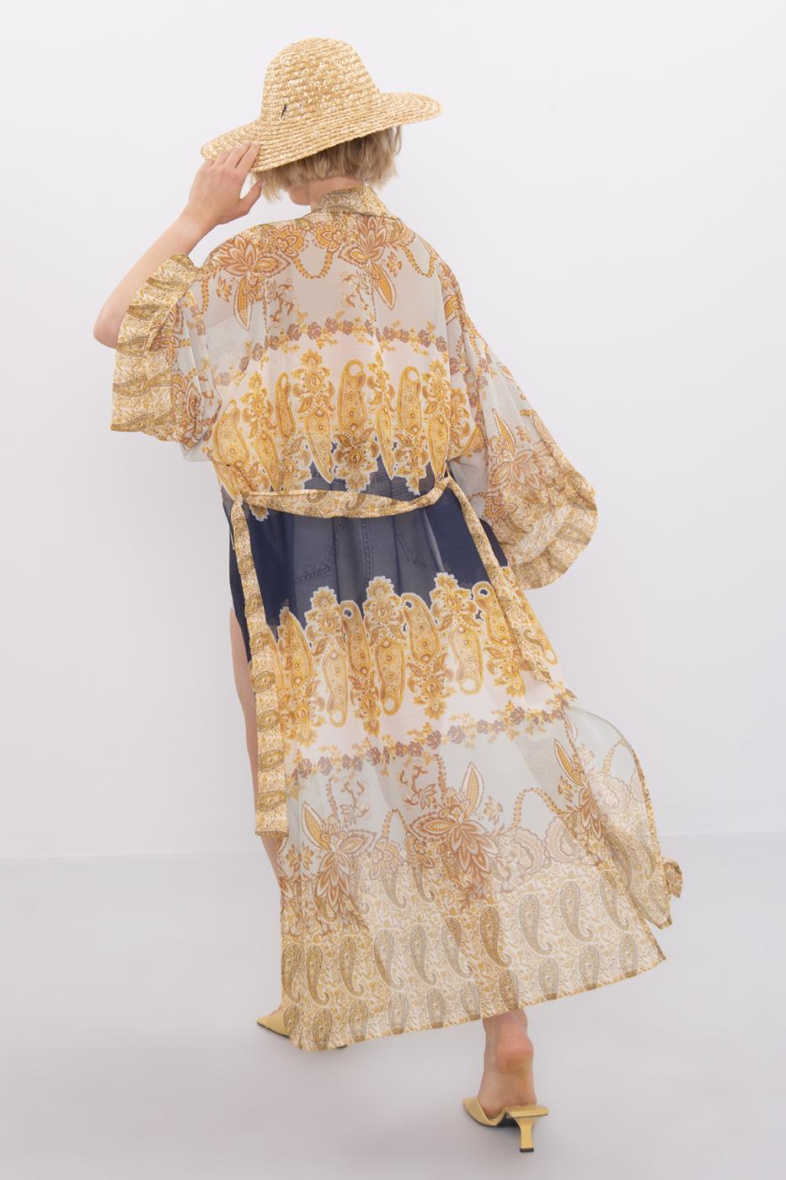 Wholesaler BSL - Patterned Maxi Kimono - BSL