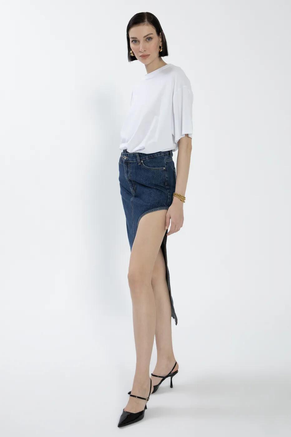 Wholesaler BSL - Cut Out Denim Skirt - BSL