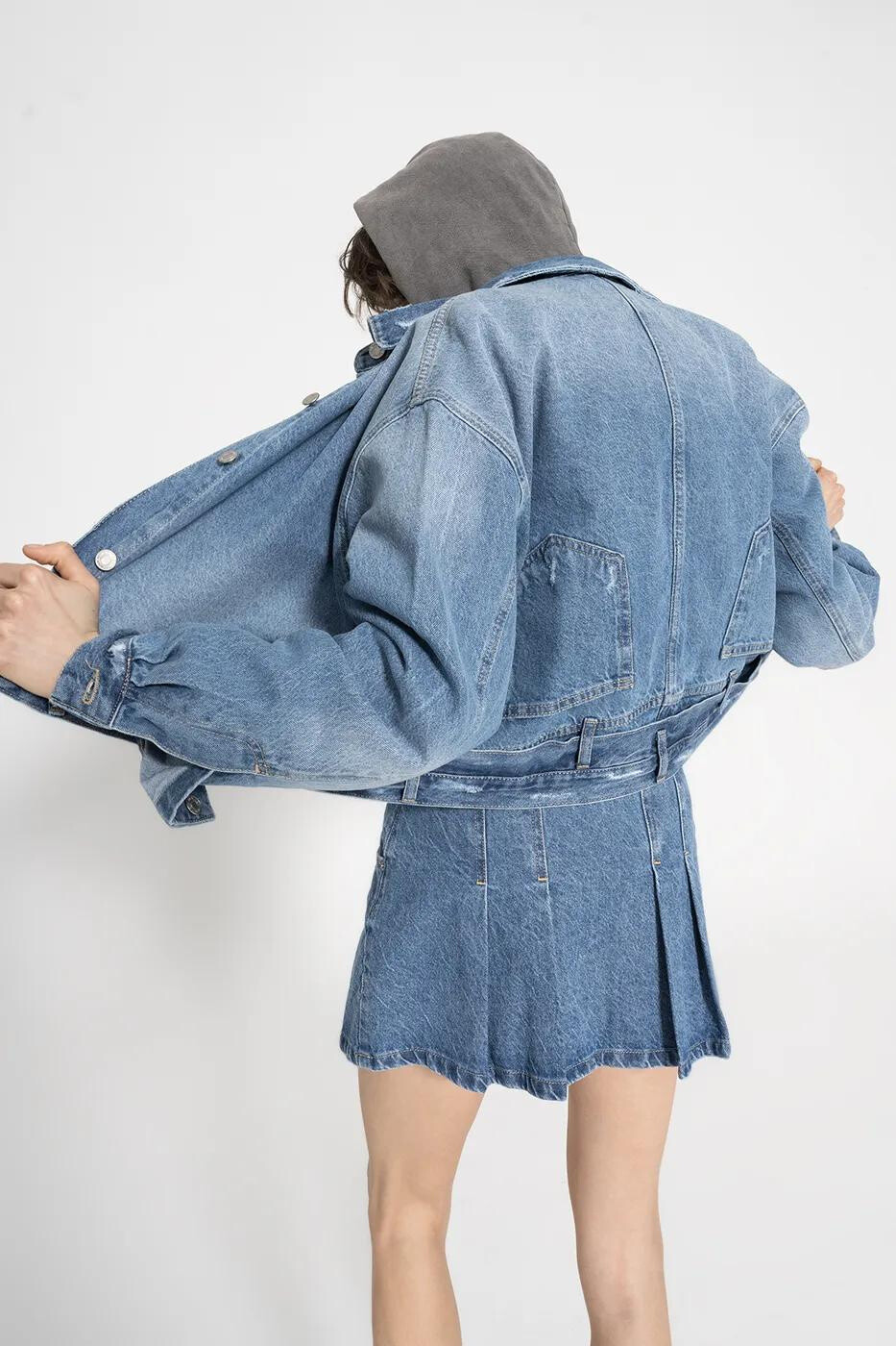 Wholesaler BSL - Frayed Denim Coat - BSL