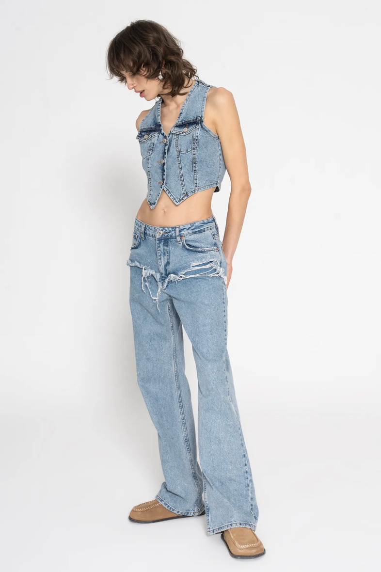 Wholesaler BSL - Frayed denim pants - BSL