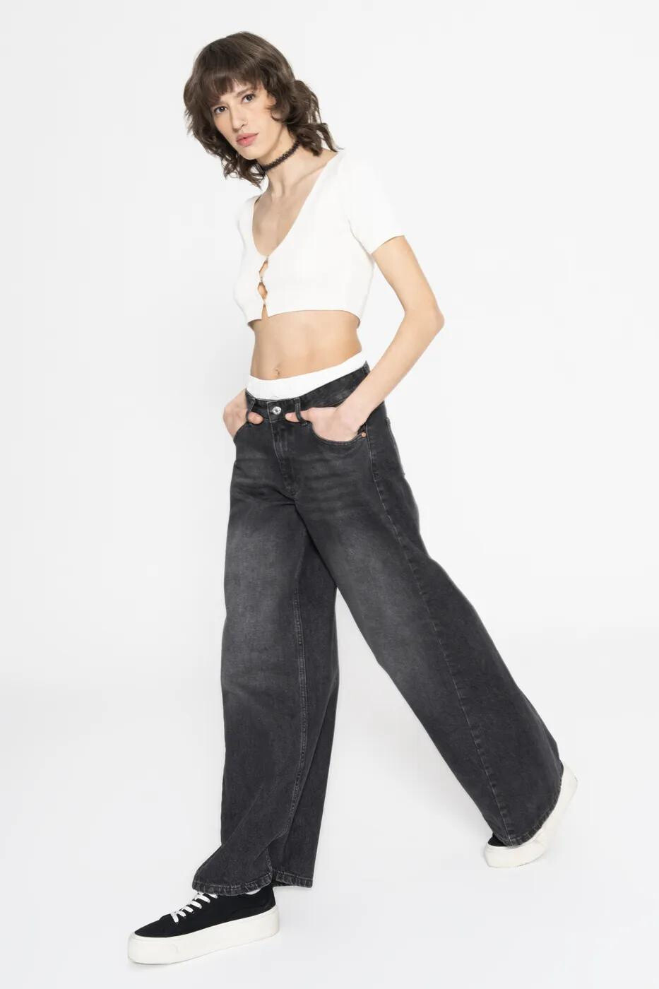 Wholesaler BSL - Low Waist Loose Denim Pants - BSL