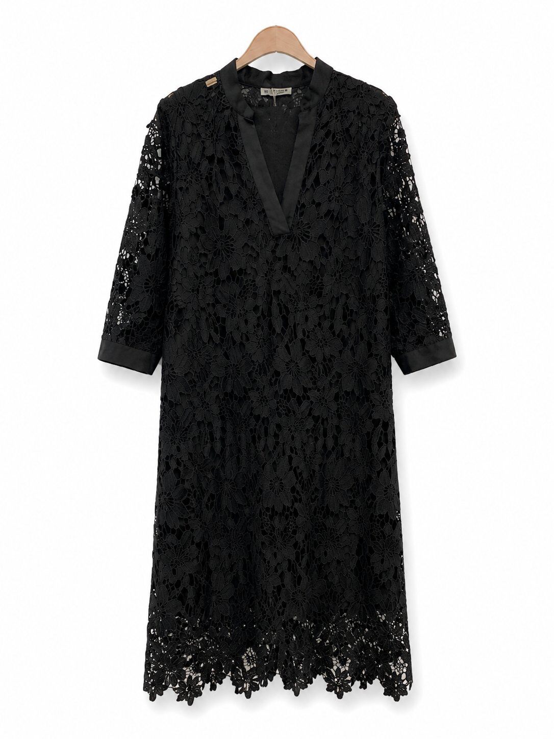 Grossista Bubblee - Abito lungo donna taglia grande con scollo a V in pizzo floreale con canotta (11199)