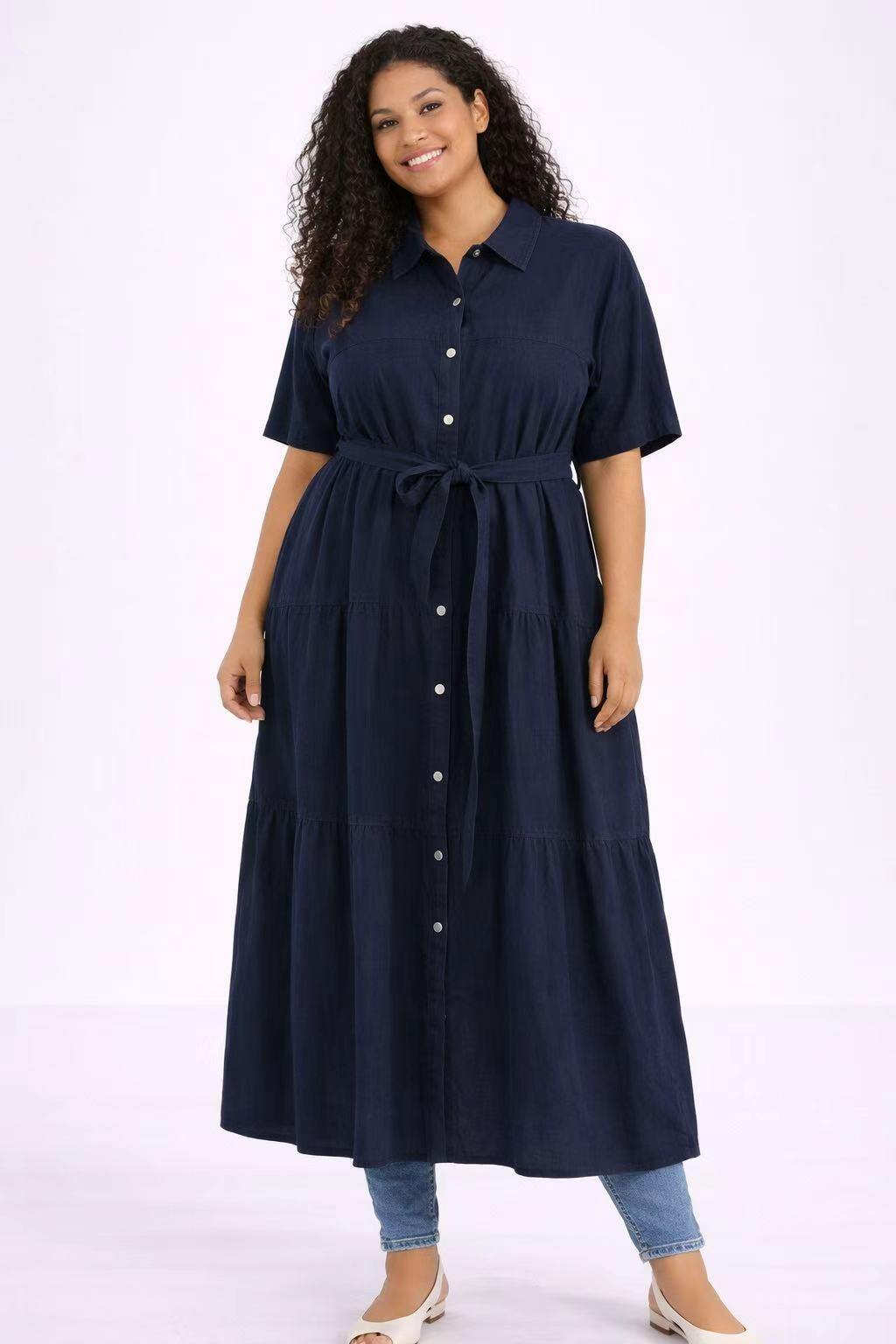 Robe jeans plusieurs étage.