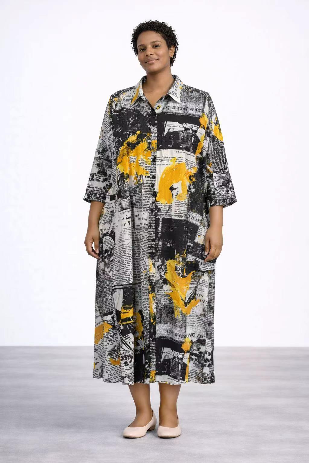 Robe imprimé, façon jounal.