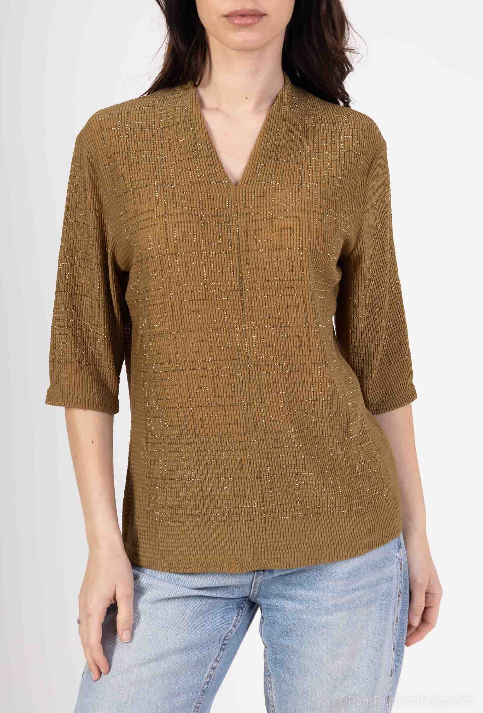 Wholesaler But'flies F & 2 - Khaki top with rhinestones