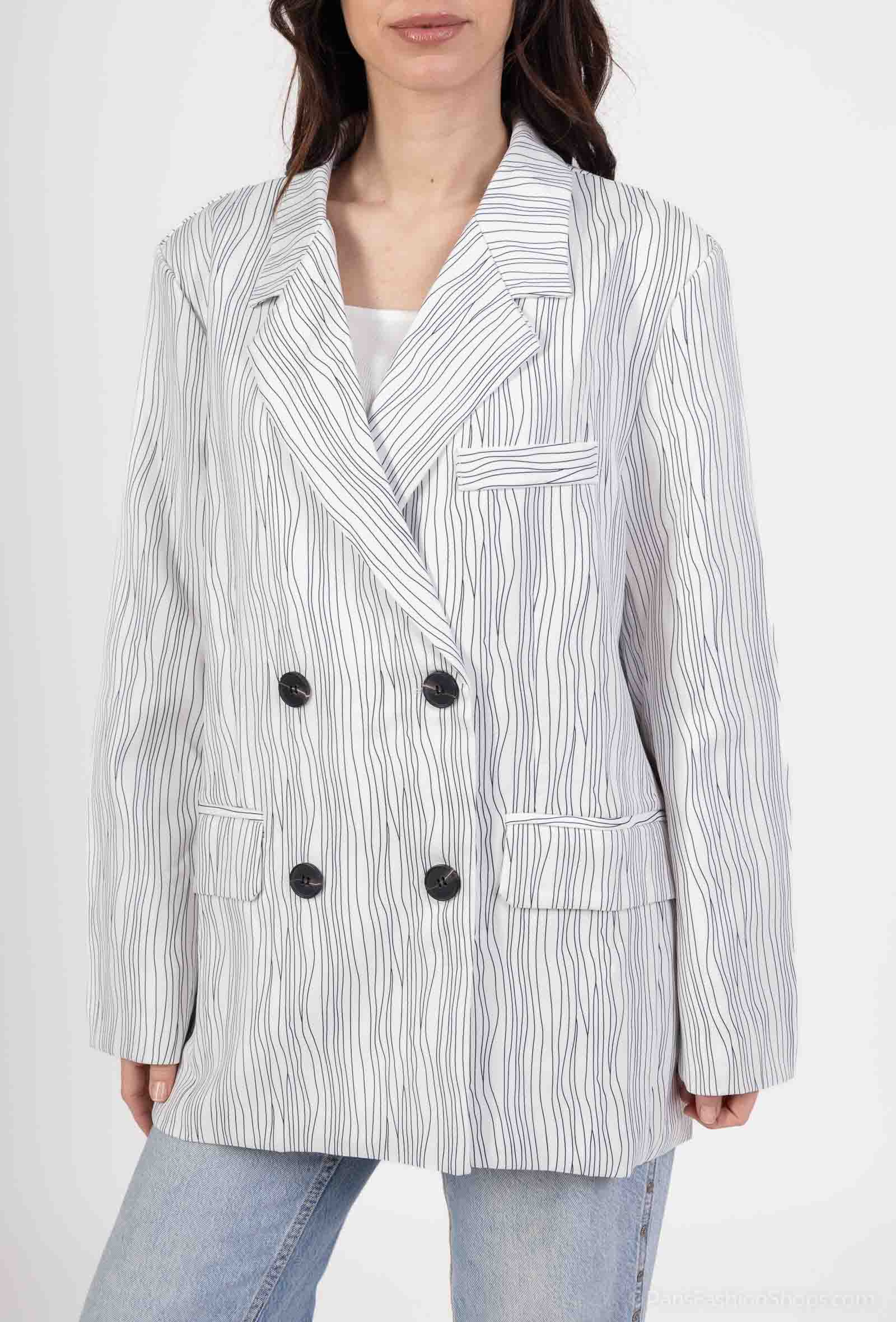 Wholesaler But'flies F & 2 - White blazer with stripes