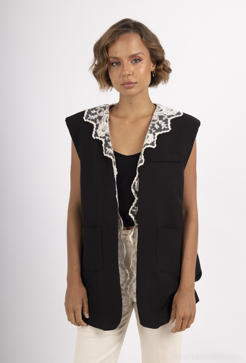 Grossiste But'flies F & 2 - Gilet beige sans manche à capuche