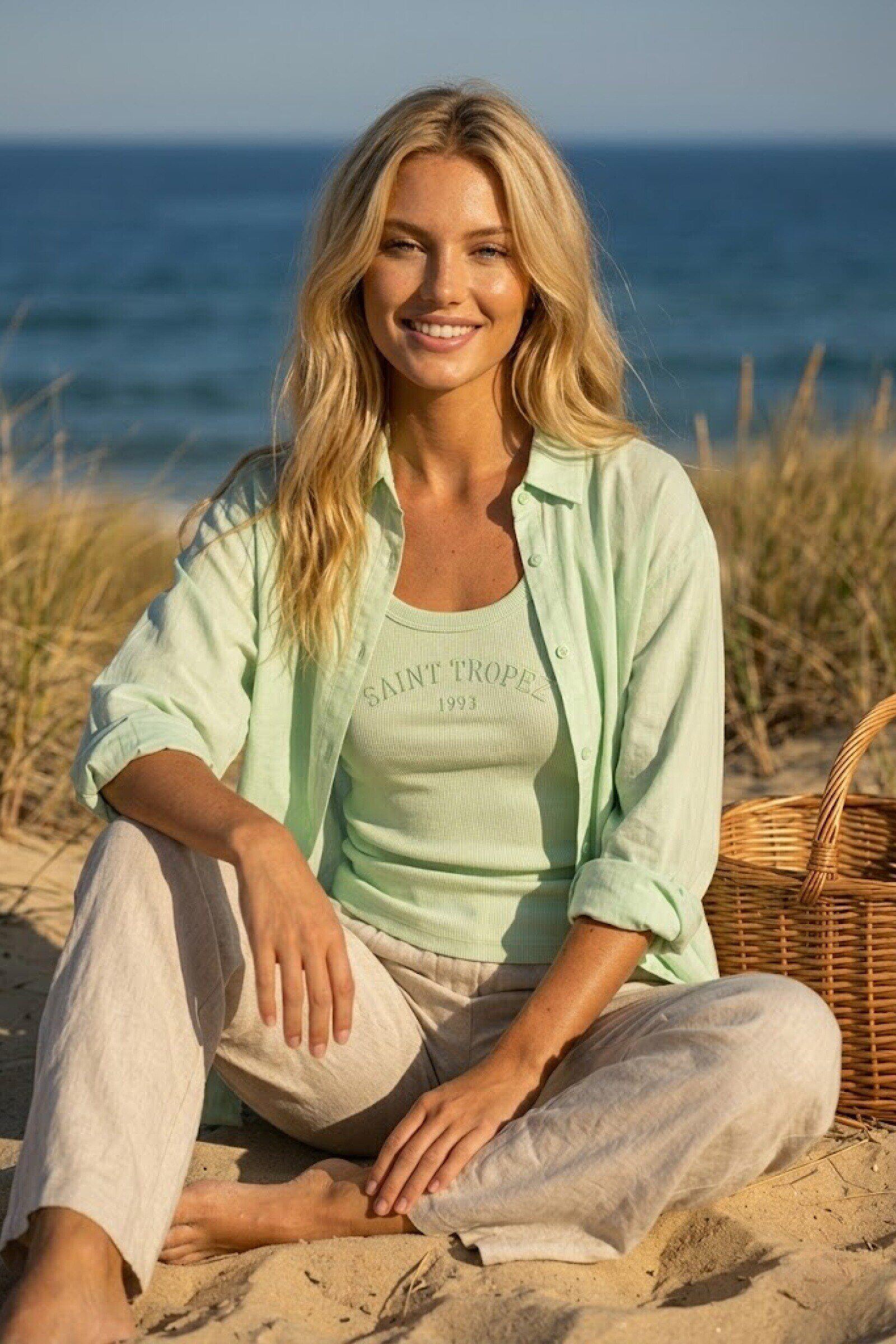 Grossiste By Clara - Ensemble chemise et top brodé