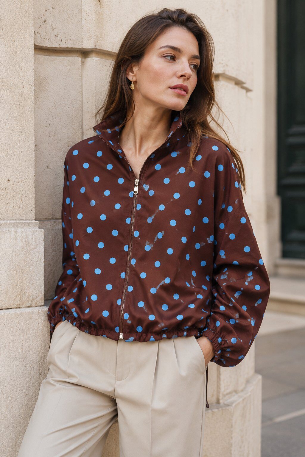 Grossista By Clara - Giacca con cerniera a pois