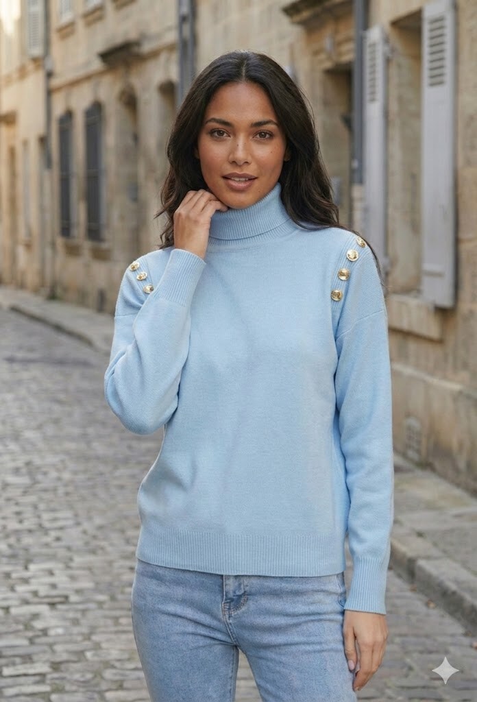 Wholesaler By Clara - Turtleneck sweater with buttons