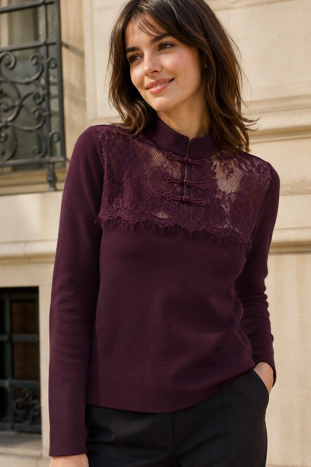 Grossista By Clara - Maglione in Maglia e Pizzo