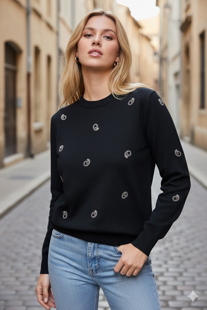 Wholesaler By Clara - Embroidered knit sweater