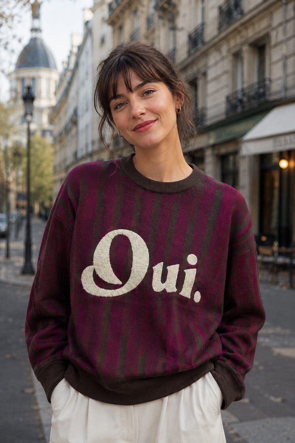 Grossiste By Clara - Pull maille rayé logo bouclette