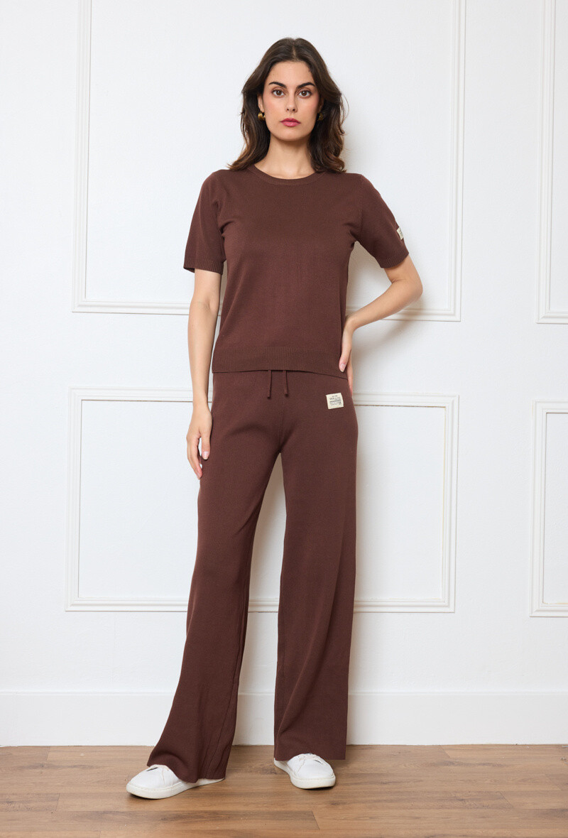 Mayorista By Clara - Camiseta de punto estilo workwear azul marino con parche