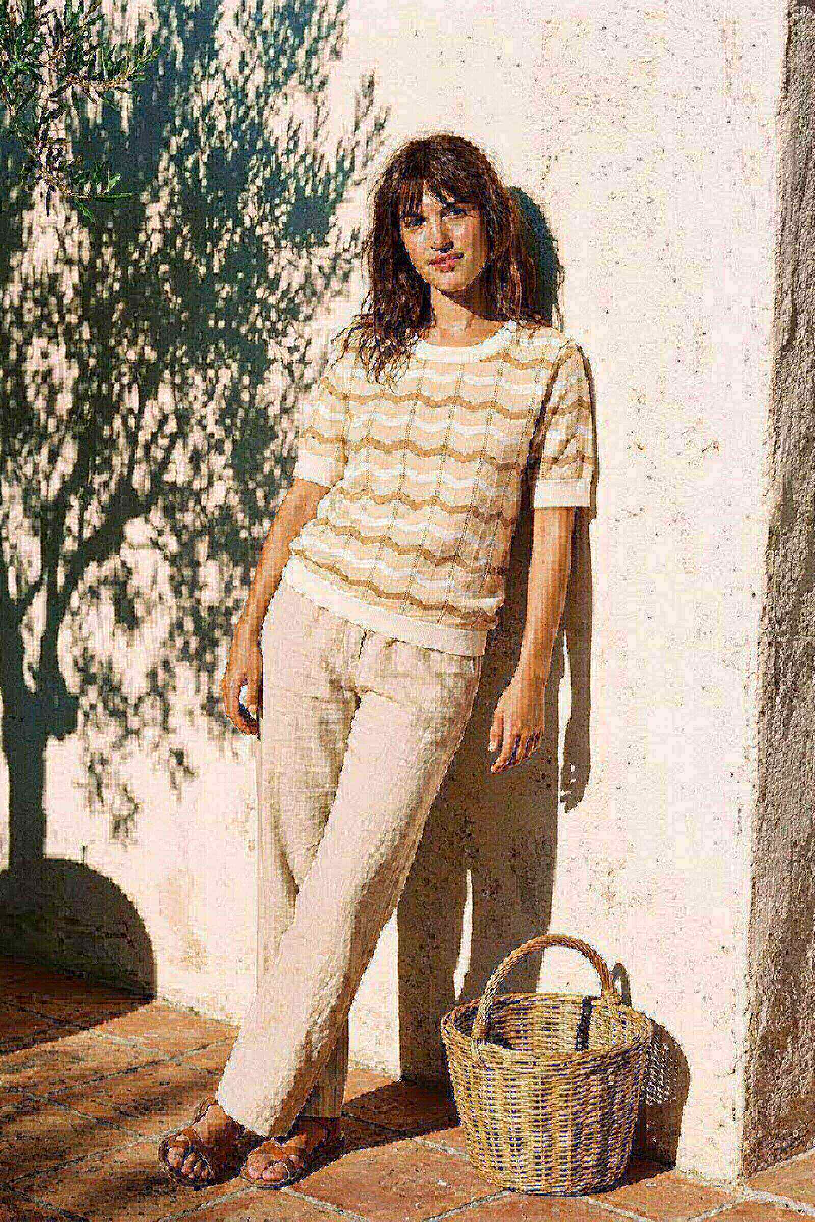 Mayorista By Clara - Top de punto para mujer con patrón de zigzag