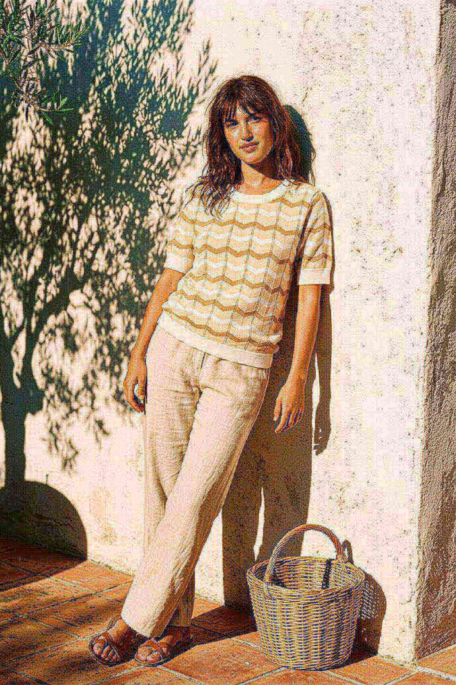 Grossista By Clara - Top in maglia da donna con motivo a zigzag