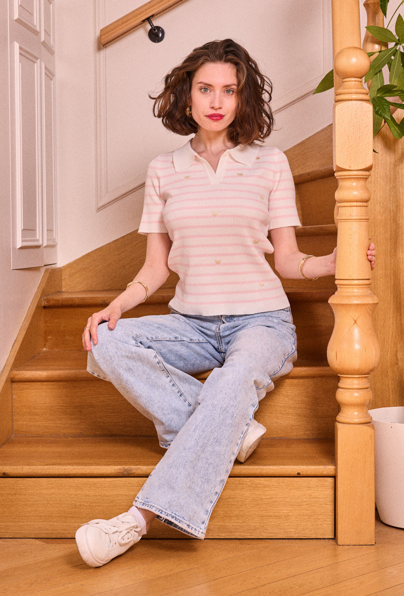 Haut Tricot Femme Missufe - Col Rond à Volants, Manches Longues - Polyester/Viscose/Élasthanne