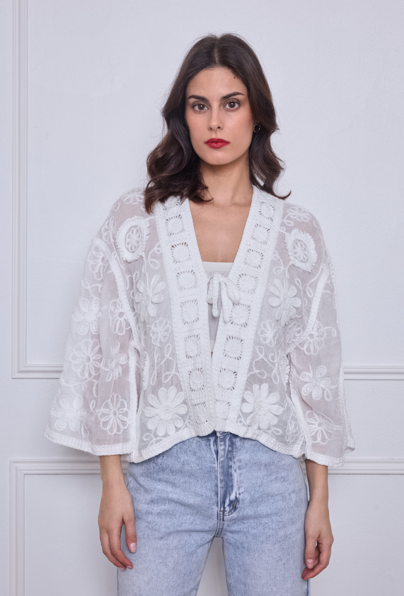 Grossista By Clara - Top boho ricamato