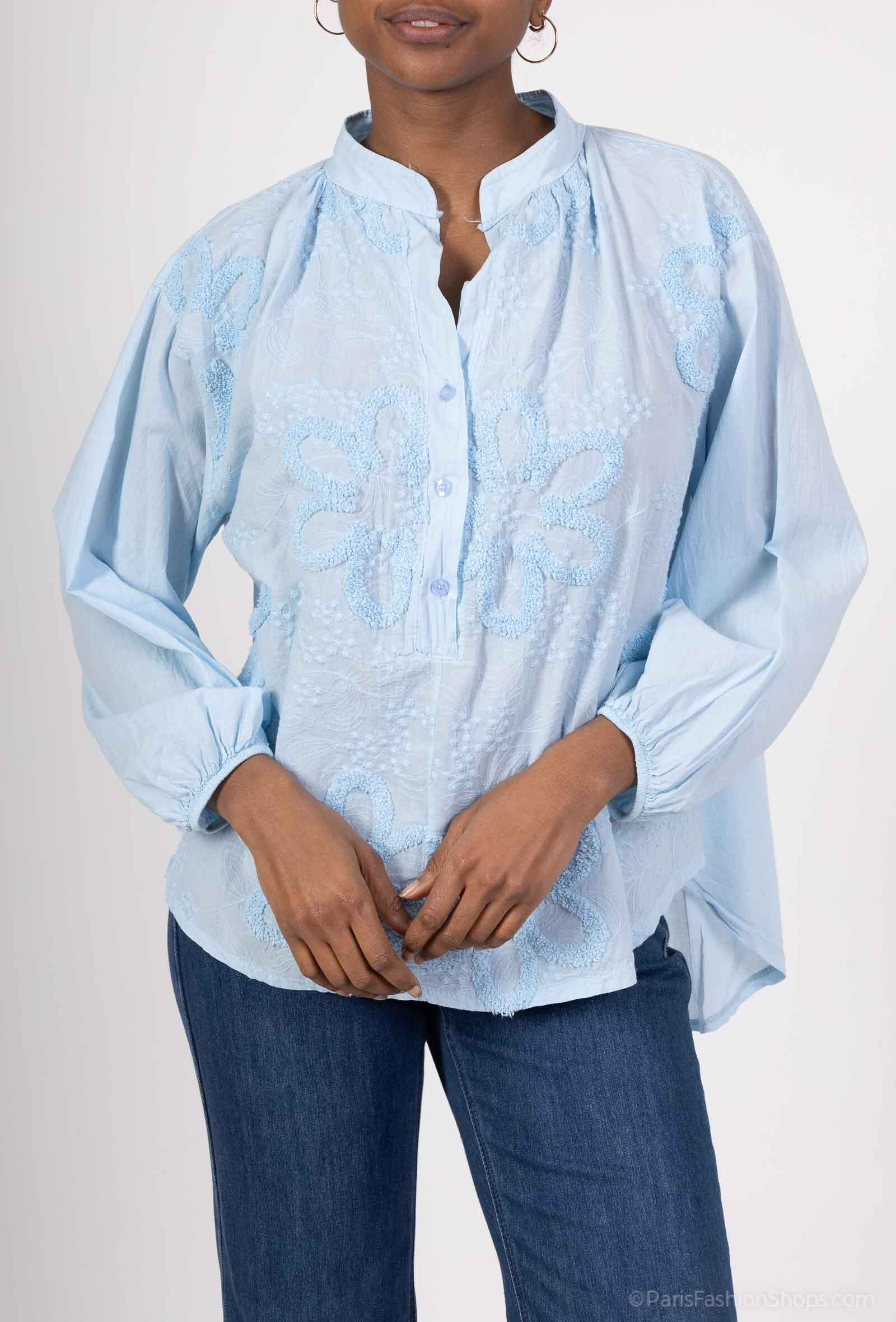Grossista HÉRA - Blusa ricamata a fiori