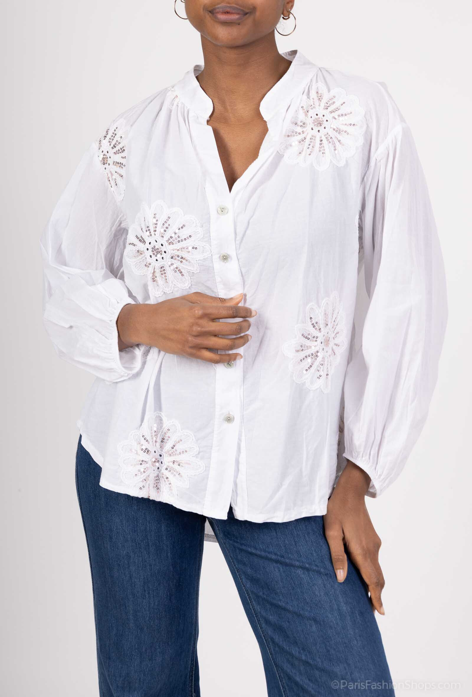 Wholesaler HÉRA - Embroidered flower shirt