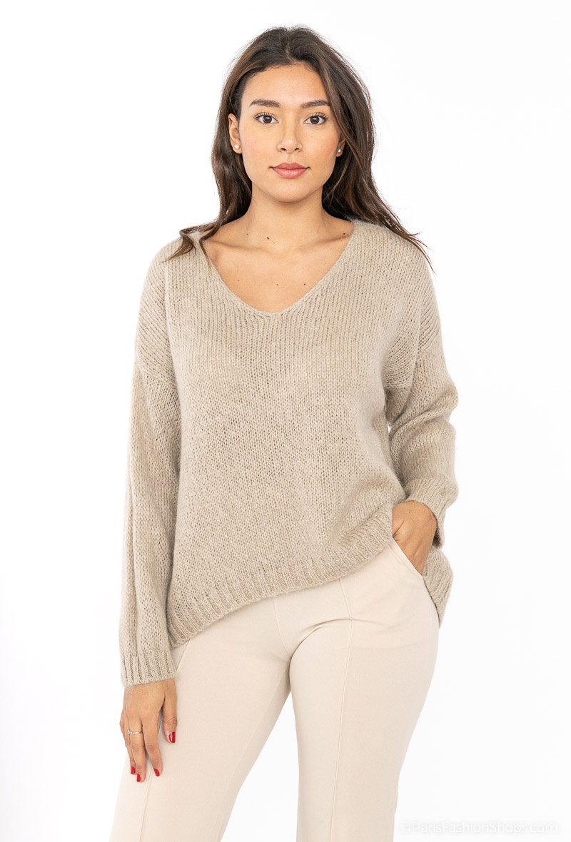 Grossiste HERYA - Pull V mohair