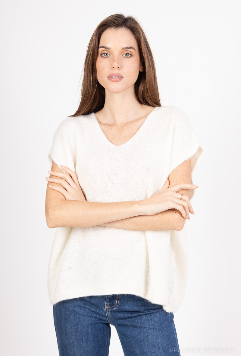 Grossiste HERYA - Pull alpaga sans manche oversize