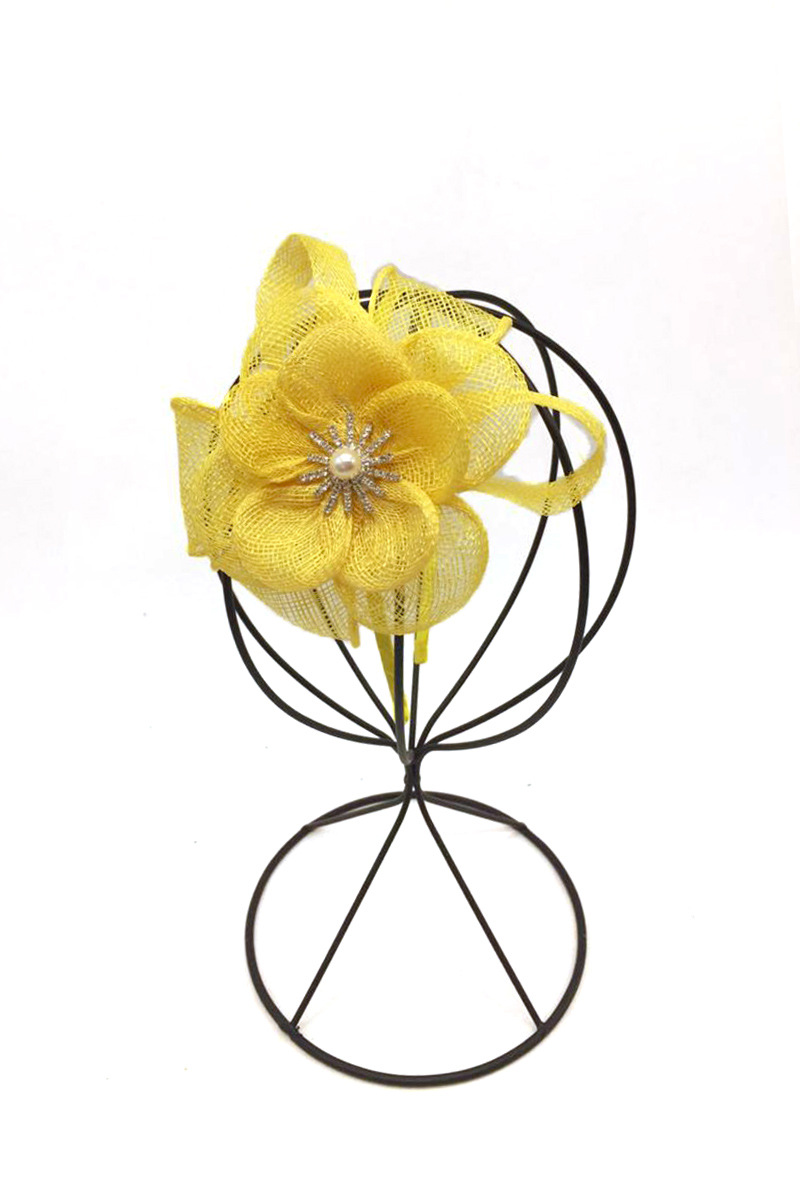 Grossiste By Oceane - FASCINATOR SERRE-TÊTE EN MOTIF ROSE ET DÉCORÉ D'UNE PIÈCE DE MÉTAL PERLÉ
