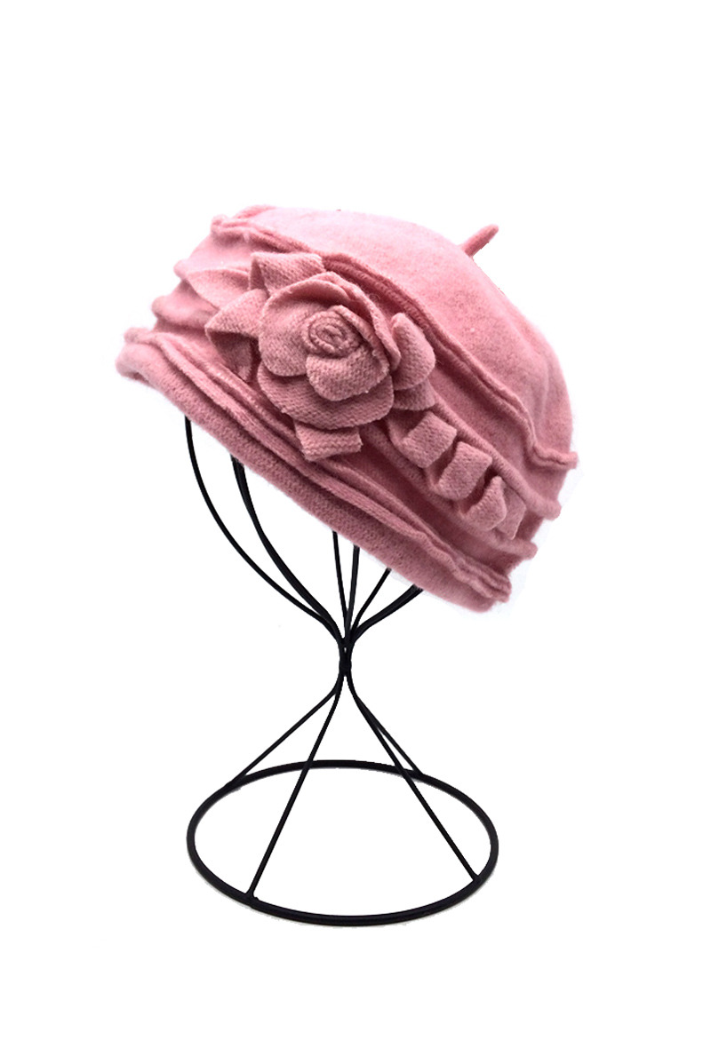 Großhändler By Oceane - WOLLFILZHUT MIT BLUMENMUSTER AN DER SEITE