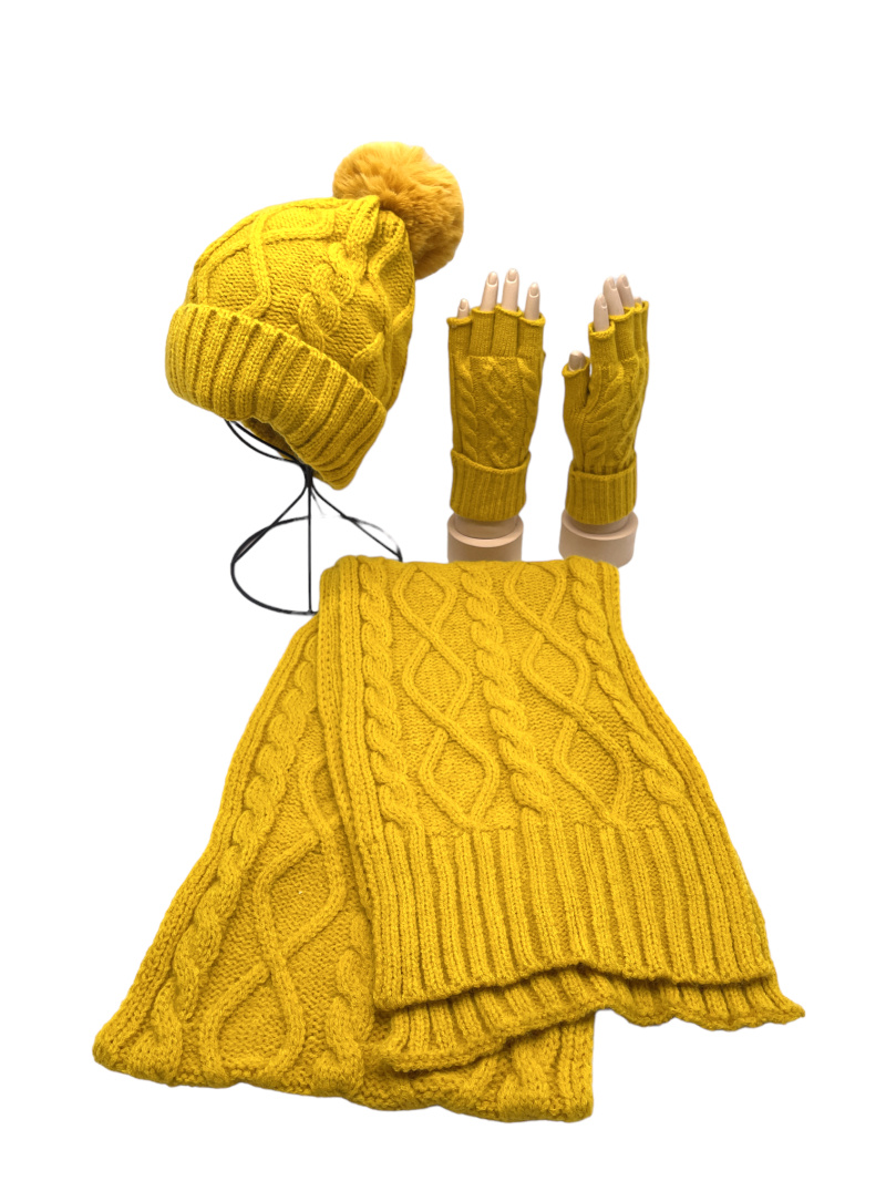 Wholesaler By Oceane - Hat scarf glove set with small pearls