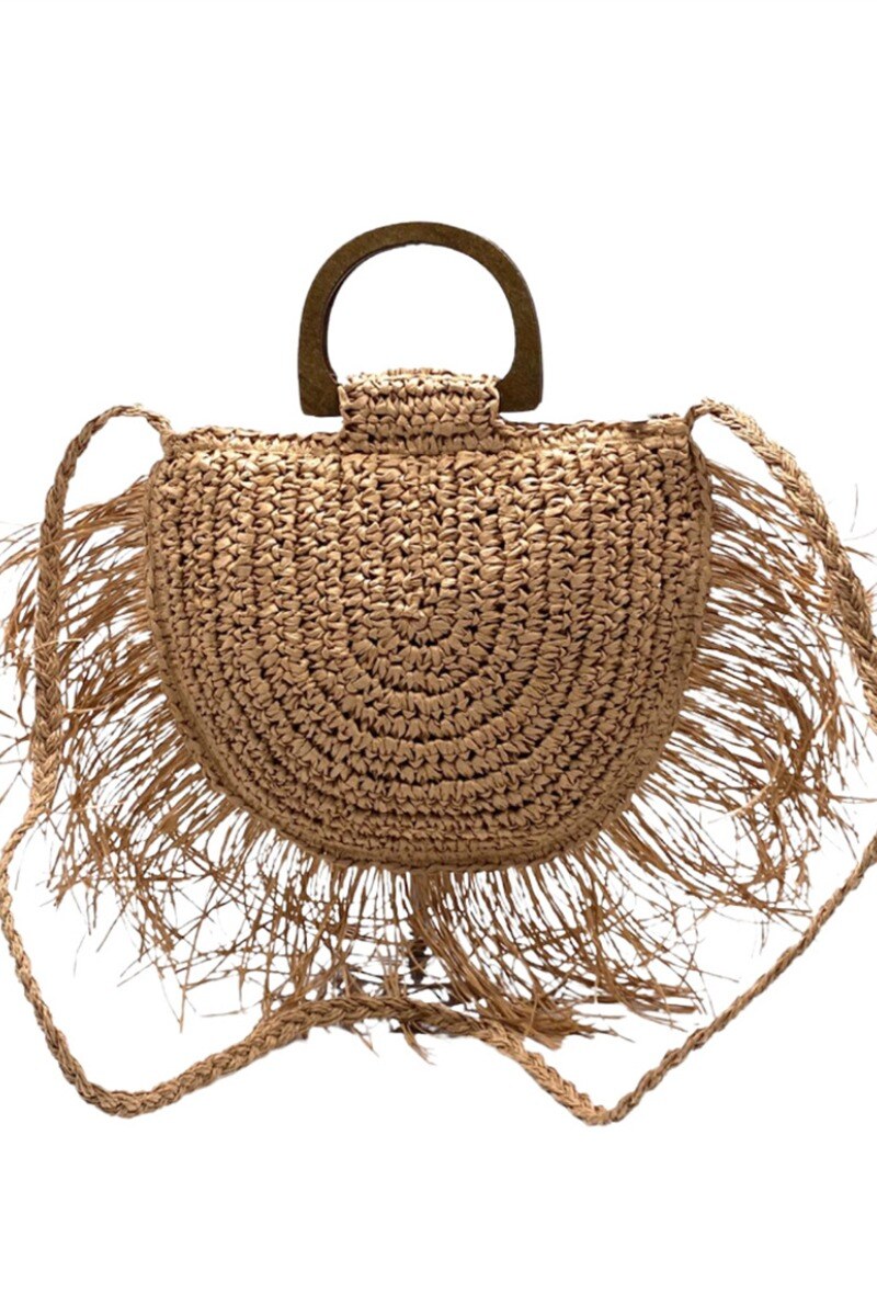 Wholesaler By Oceane - Half moon shaped handbag decorated with tapered details
