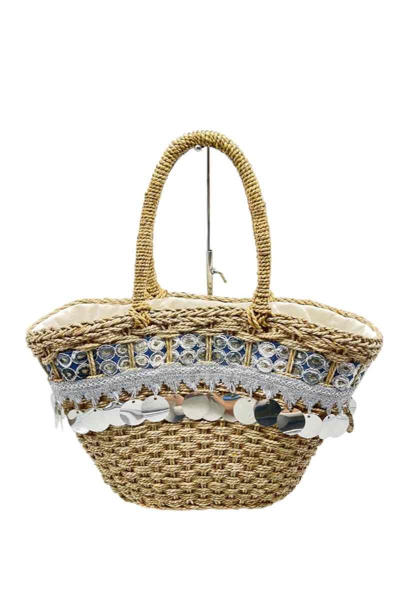 Wholesaler By Oceane - SEQUIN STRAW BAG
