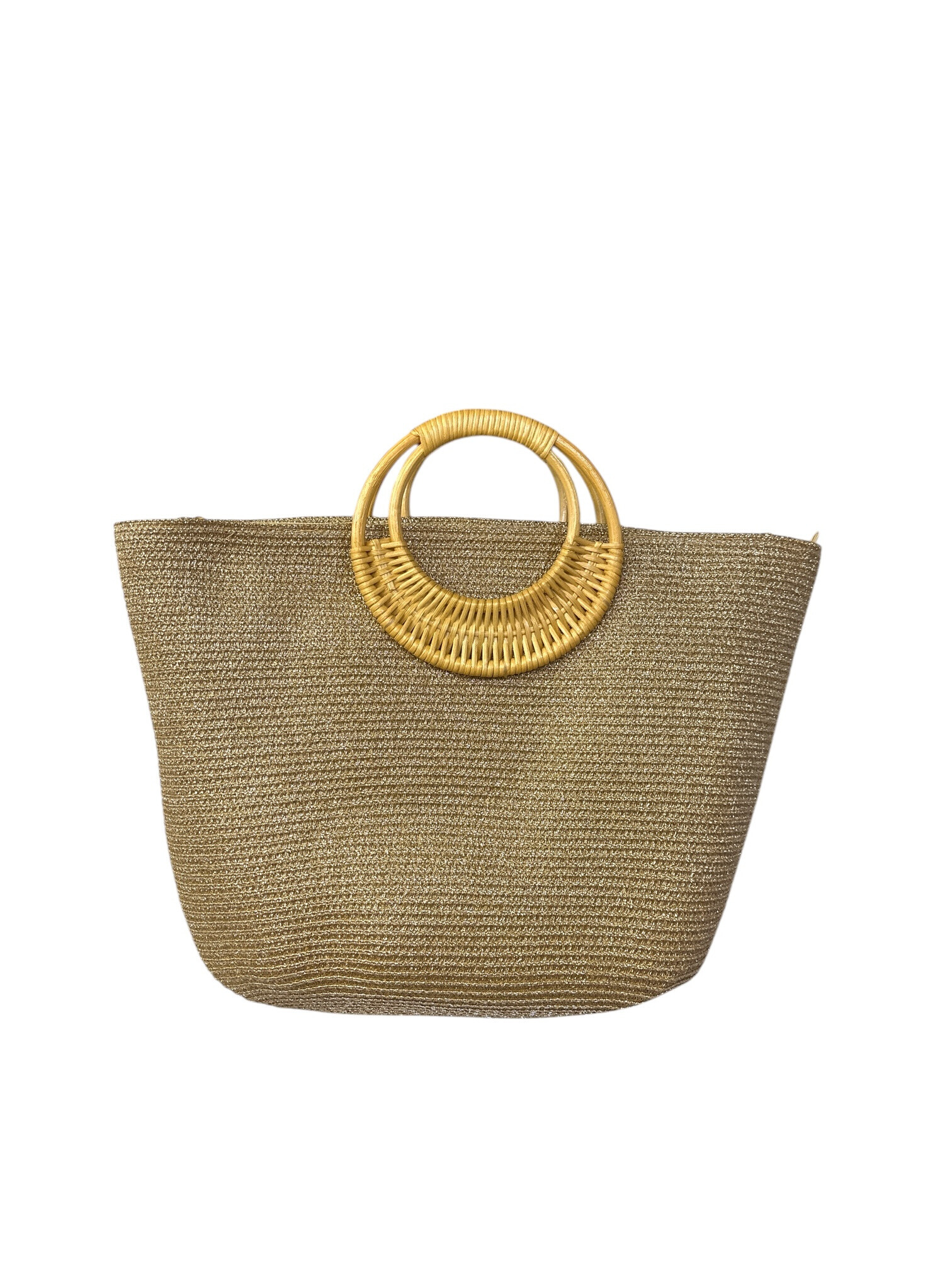 Wholesaler By Oceane - Golden tote with bamboo handle
