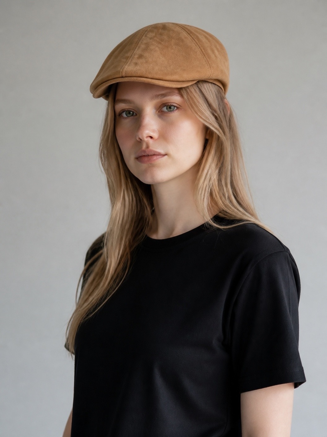 Mayorista By Oceane - Boina plana estilo gavroche con aspecto de ante