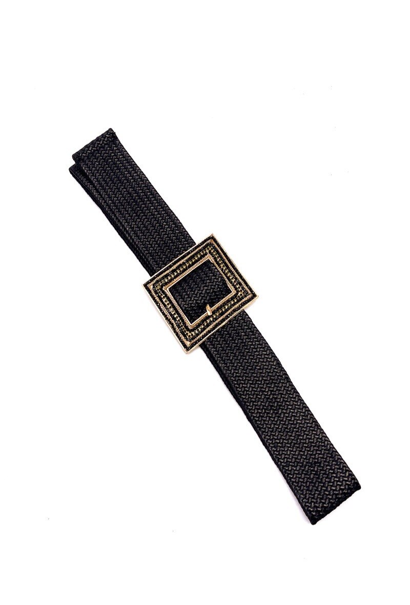 Wholesaler By Oceane - Square buckle belt with rhinestones