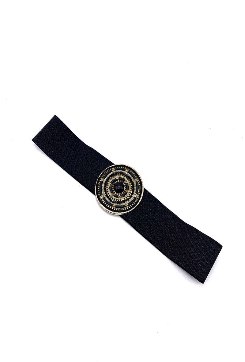 Wholesaler By Oceane - Round buckle belt with rhinestones