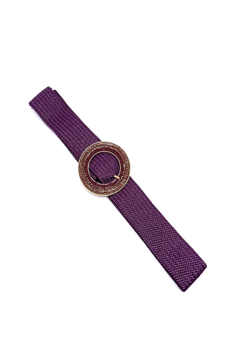 Wholesaler By Oceane - Belt with hollowed-out round buckle with rhinestones