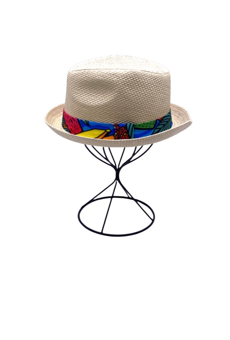 Grossiste By Oceane - Chapeau style fedora décoré d'un bandeau à imprimé