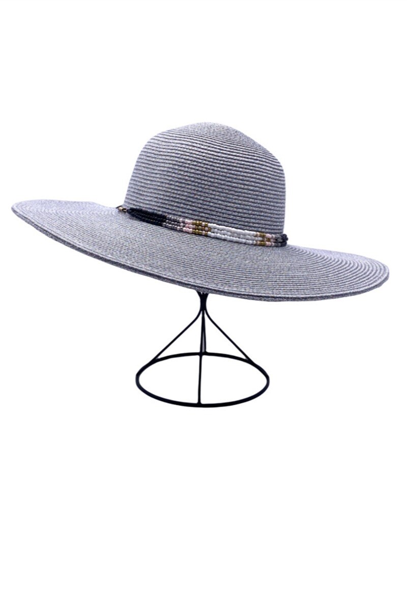 Grossiste By Oceane - CHAPEAU CAPELINE AVEC DECORATION DE PERLE AUTOUR