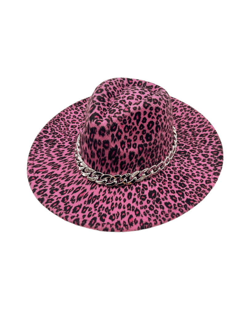 Grossiste By Oceane - Chapeaux feutrine imprimé léorpard