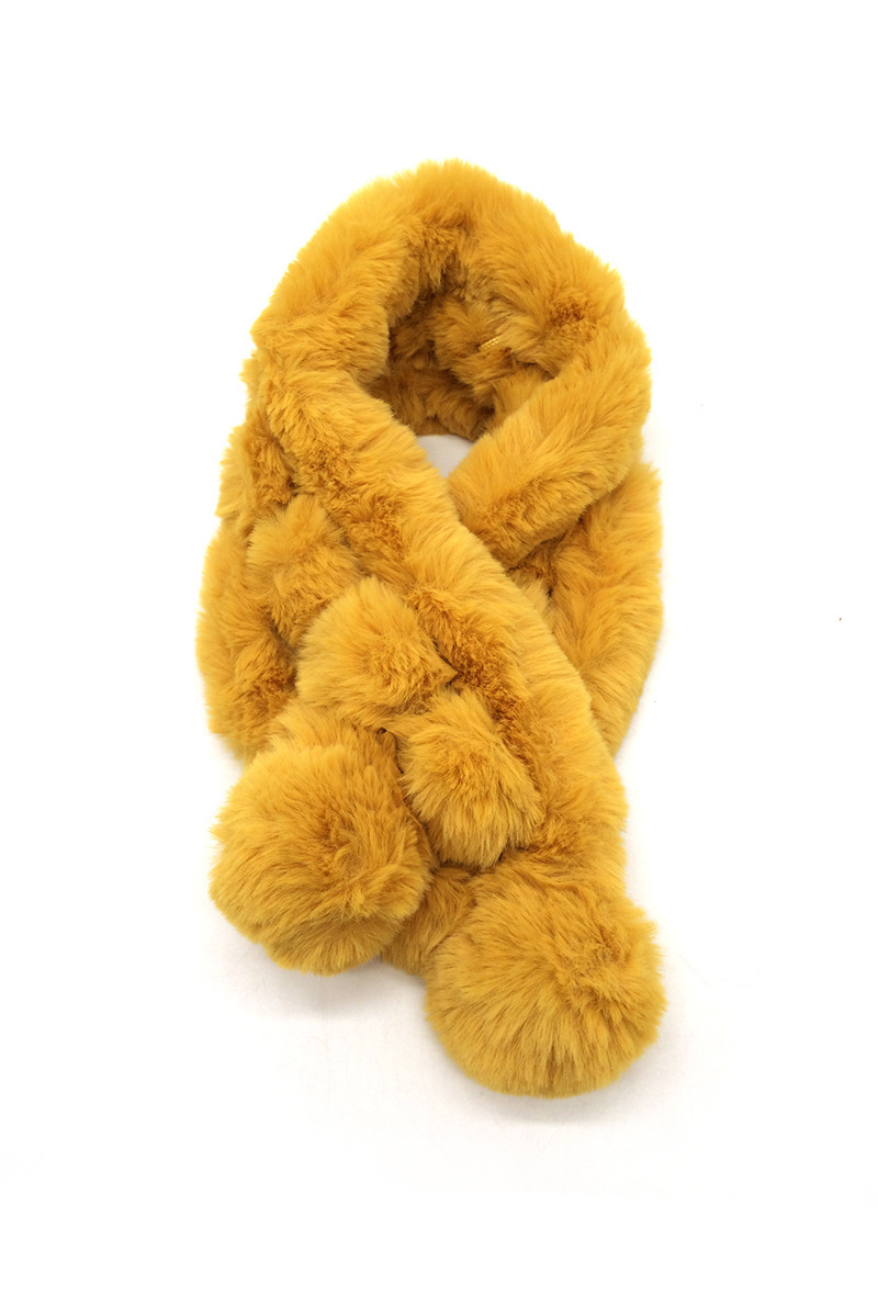 Großhändler By Oceane - KUNSTFELL-SCHAL MIT POMPOM-ENDEN