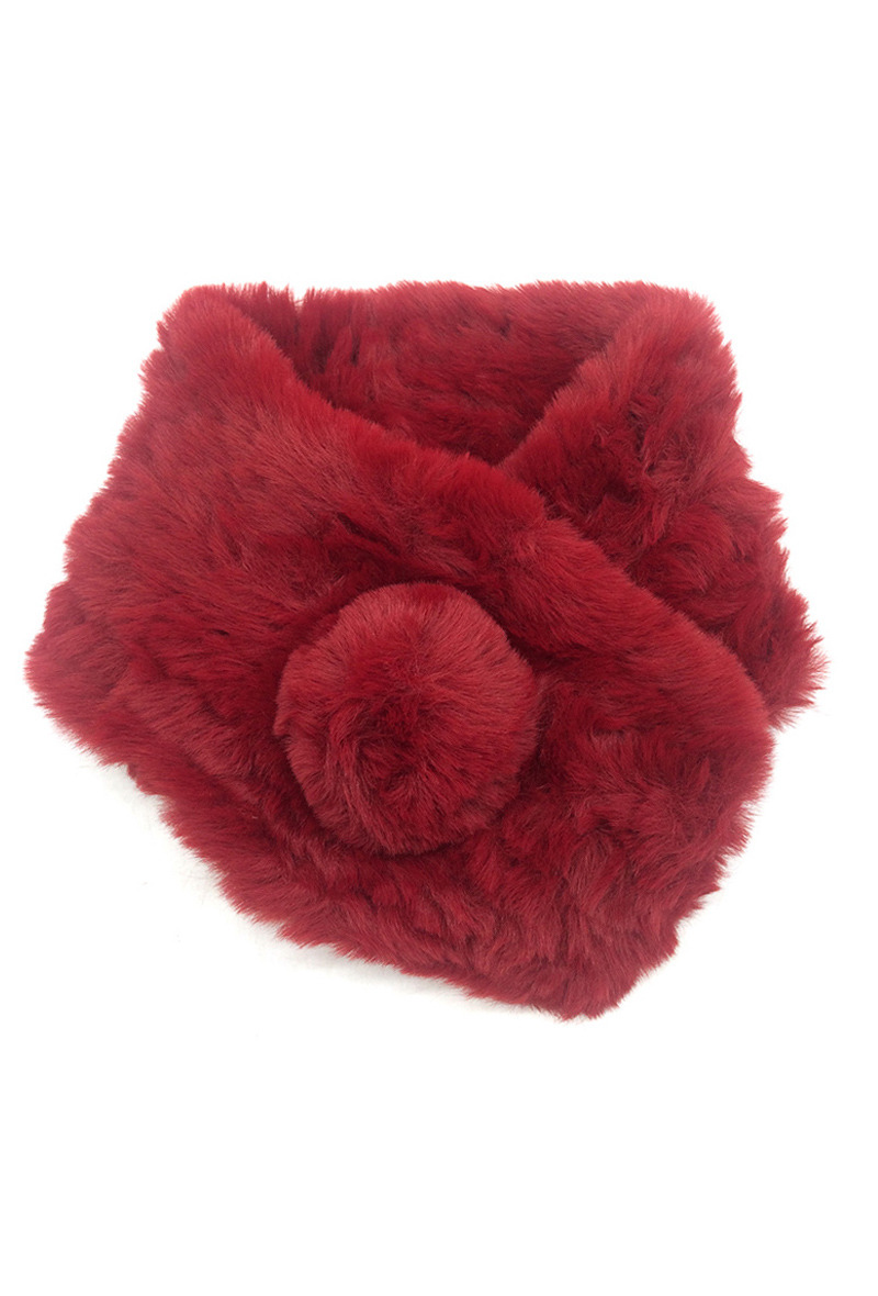 Grossiste By Oceane - COL EN FAUSSE FOURRURE DE LAPIN AVEC POMPON