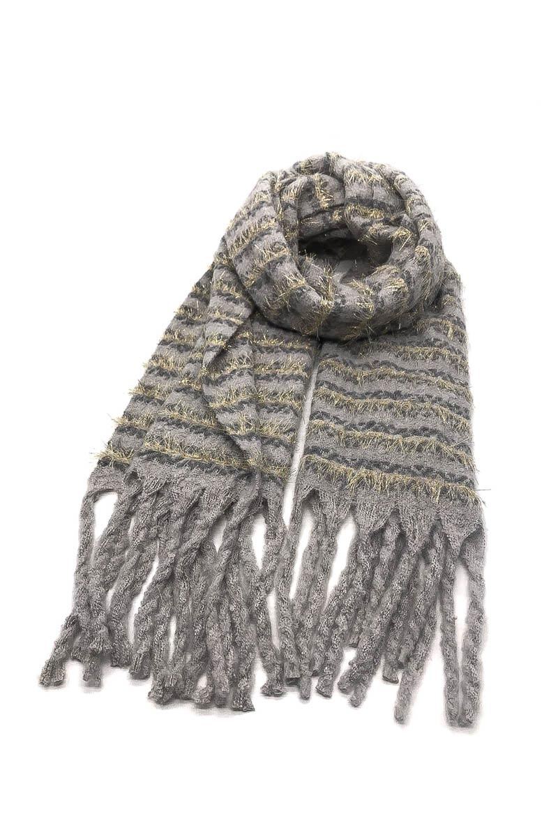 Wholesaler By Oceane - WEAVED SHINY THREAD THICK SCARF