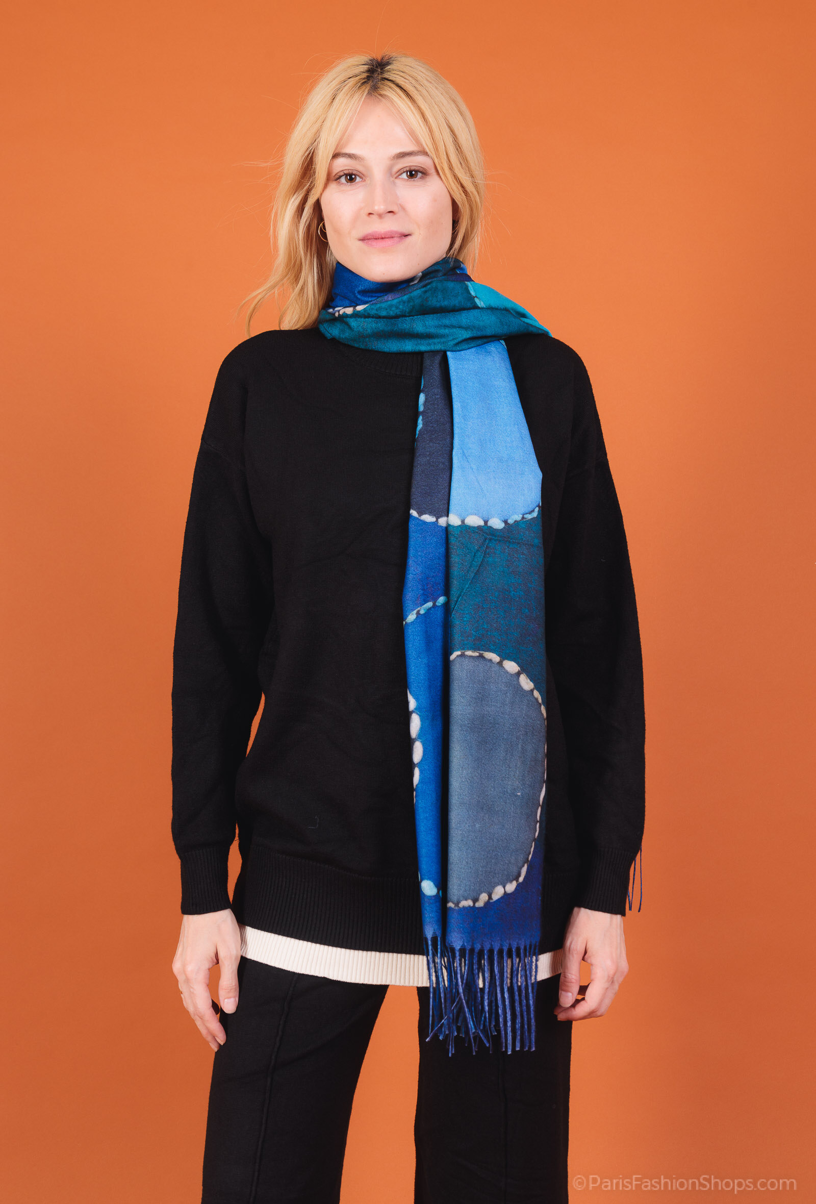 Großhändler By Oceane - Bedruckter Schal mit Fransen