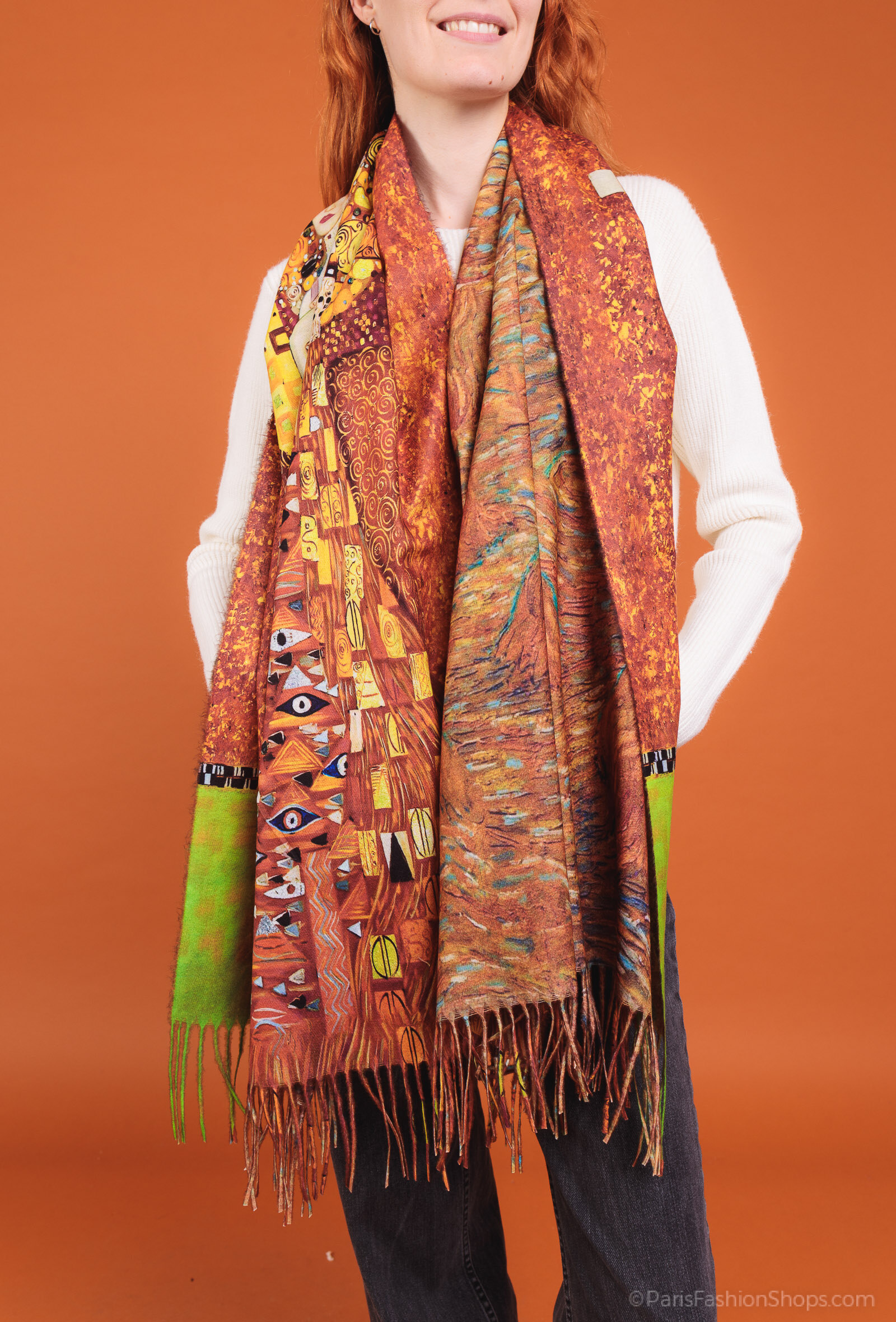 Großhändler By Oceane - Bedruckter Schal mit Fransen