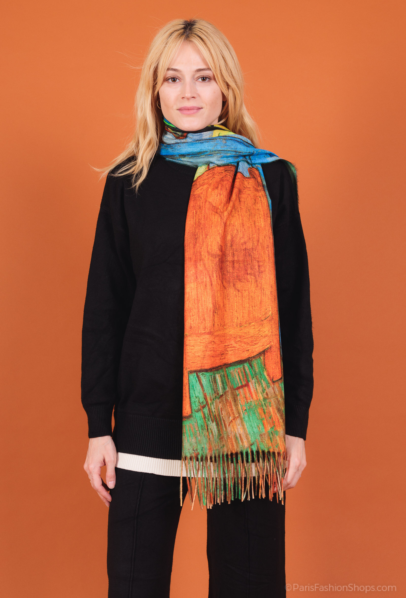 Großhändler By Oceane - Bedruckter Schal mit Fransen