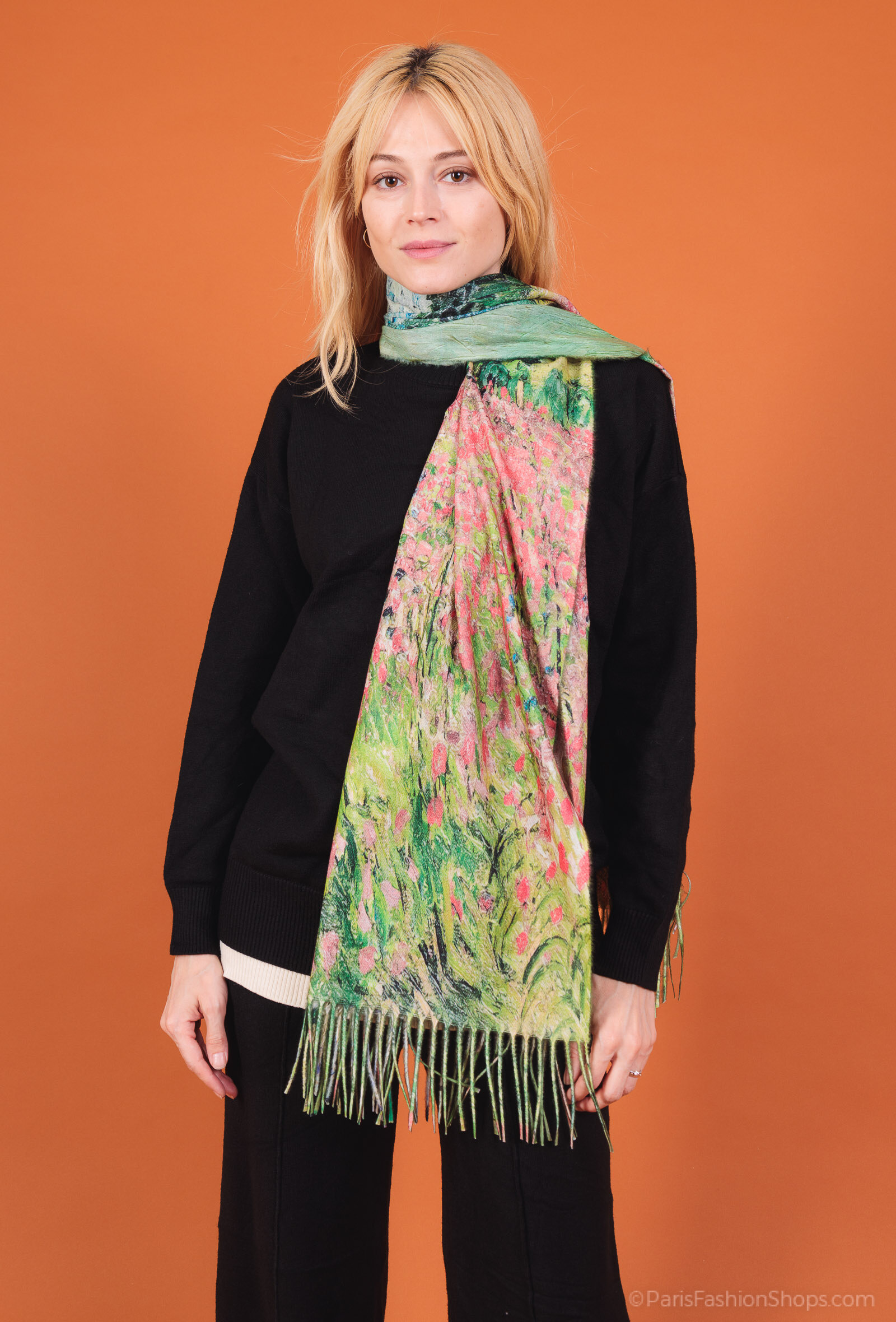 Großhändler By Oceane - Bedruckter Schal mit Fransen