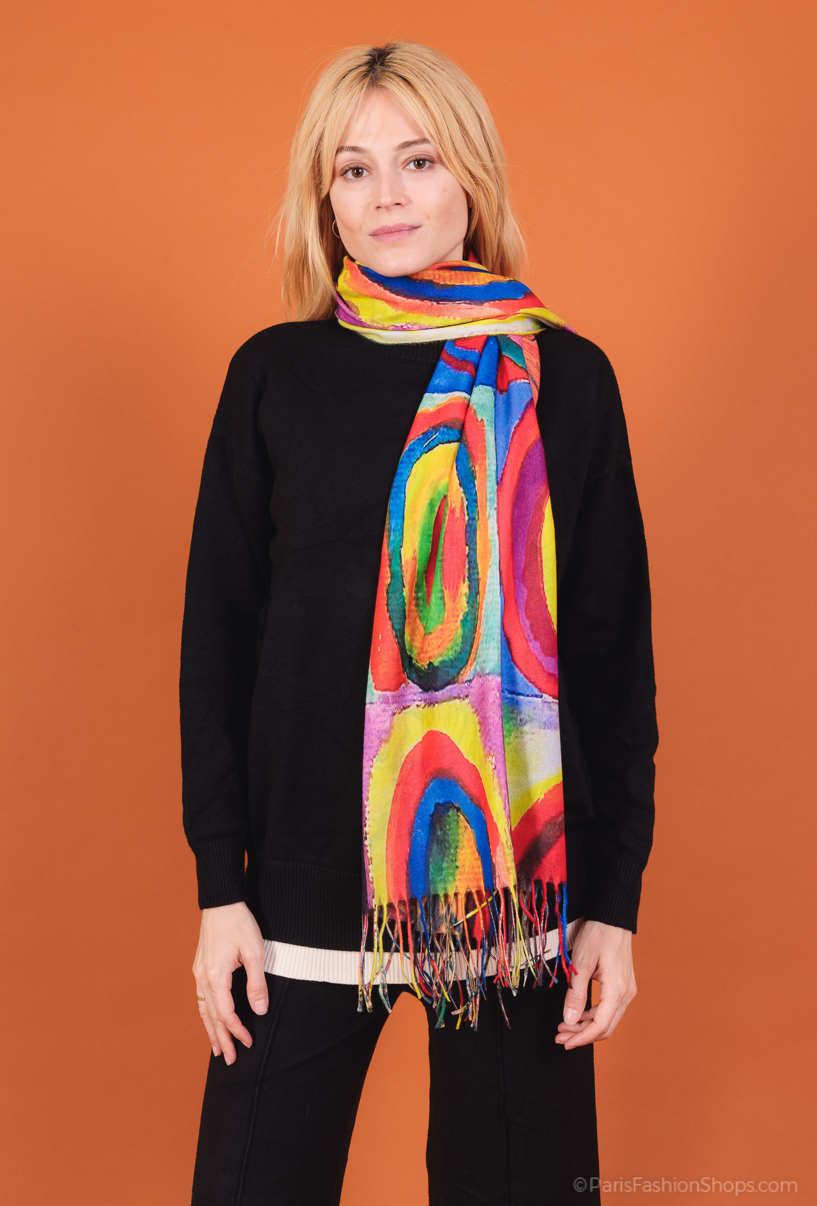 Großhändler By Oceane - Bedruckter Schal mit Fransen